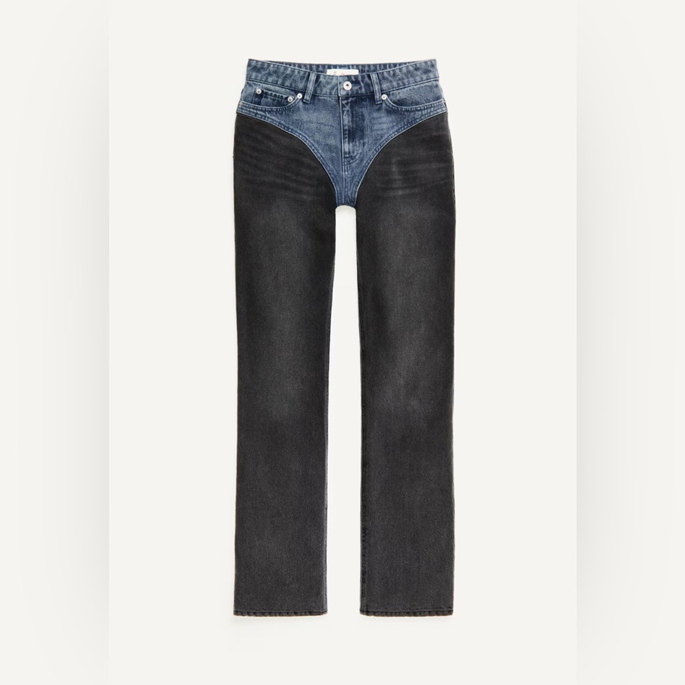Women's Two-Tone Straight Leg Jeans
